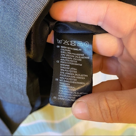 H&M Career Dress Tie Waist Button Detail Gray Sz 8 - Picture 6 of 11